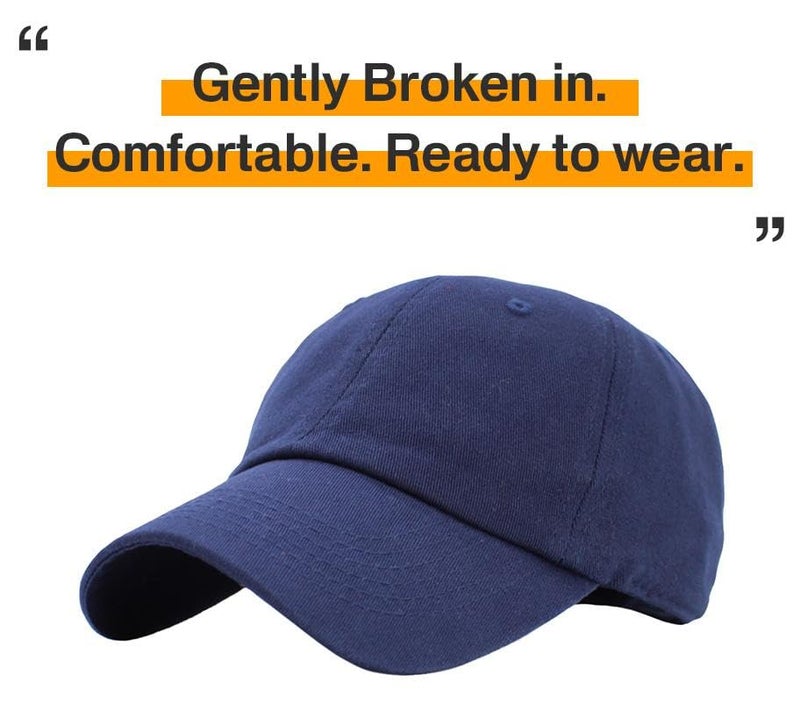 KBETHOS KB-LOW NAV Classic Cotton Dad Hat Adjustable Plain Cap. Polo Style Low Profile (Unstructured) (Classic) Navy Adjustable - Image 4